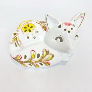Bright Striped LED Candle Critters Hand Painted Fox